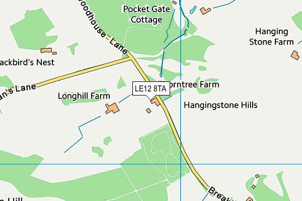 LE12 8TA map - OS VectorMap District (Ordnance Survey)