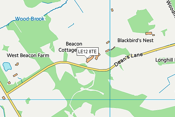 LE12 8TE map - OS VectorMap District (Ordnance Survey)