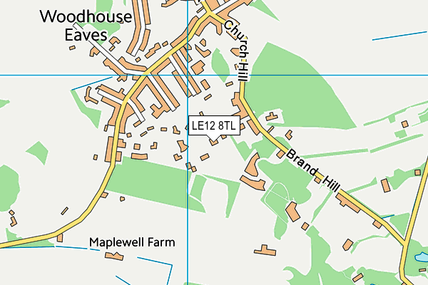 LE12 8TL map - OS VectorMap District (Ordnance Survey)