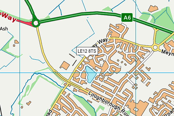 LE12 8TS map - OS VectorMap District (Ordnance Survey)