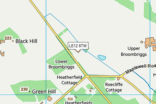 LE12 8TW map - OS VectorMap District (Ordnance Survey)