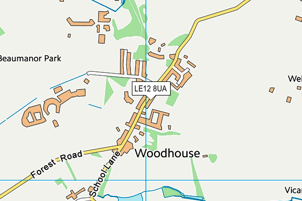 LE12 8UA map - OS VectorMap District (Ordnance Survey)