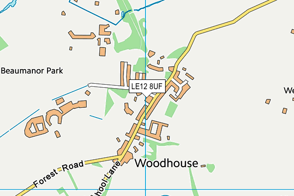 LE12 8UF map - OS VectorMap District (Ordnance Survey)