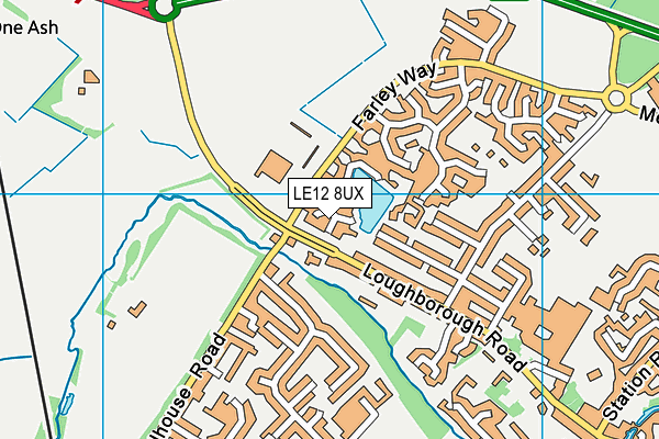 LE12 8UX map - OS VectorMap District (Ordnance Survey)