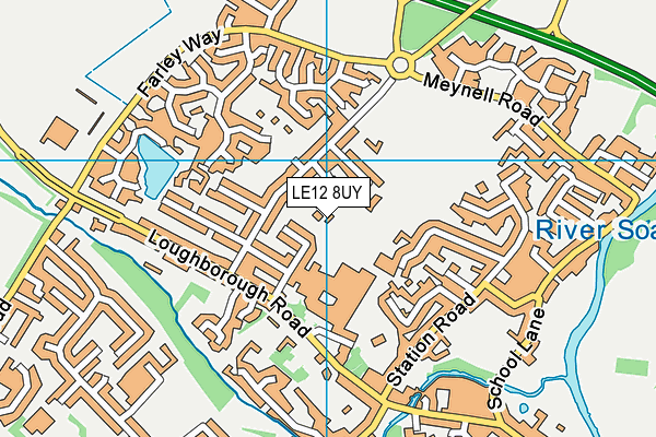 LE12 8UY map - OS VectorMap District (Ordnance Survey)