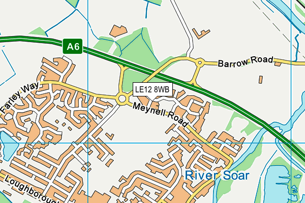 LE12 8WB map - OS VectorMap District (Ordnance Survey)