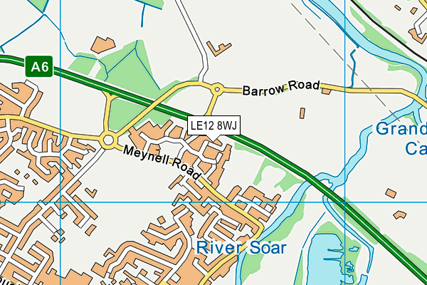 LE12 8WJ map - OS VectorMap District (Ordnance Survey)