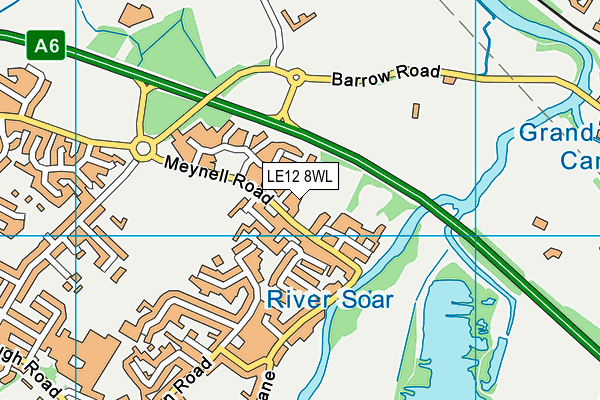 LE12 8WL map - OS VectorMap District (Ordnance Survey)