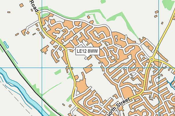 LE12 8WW map - OS VectorMap District (Ordnance Survey)