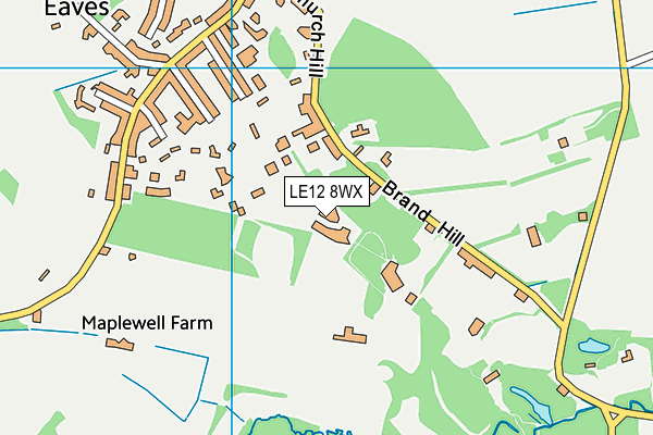 LE12 8WX map - OS VectorMap District (Ordnance Survey)