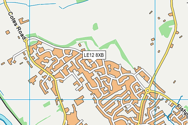 LE12 8XB map - OS VectorMap District (Ordnance Survey)