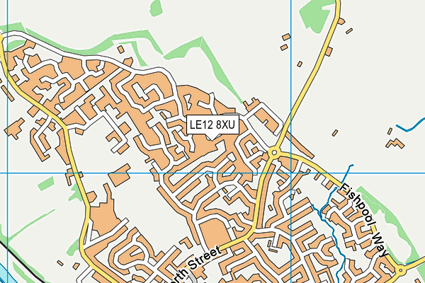 LE12 8XU map - OS VectorMap District (Ordnance Survey)