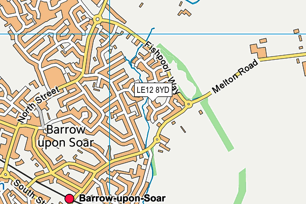 LE12 8YD map - OS VectorMap District (Ordnance Survey)