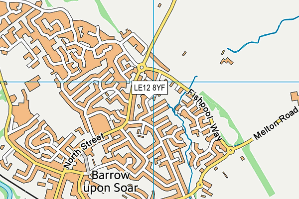 LE12 8YF map - OS VectorMap District (Ordnance Survey)