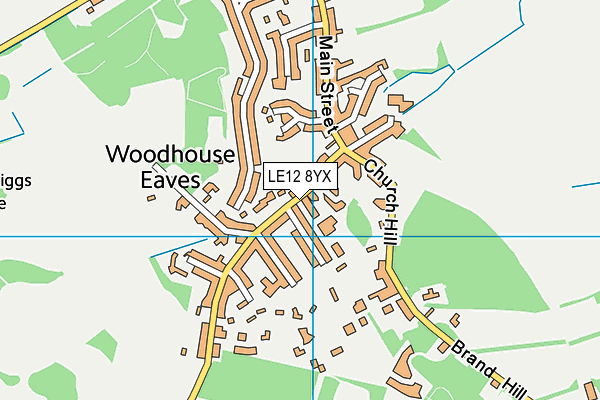 LE12 8YX map - OS VectorMap District (Ordnance Survey)