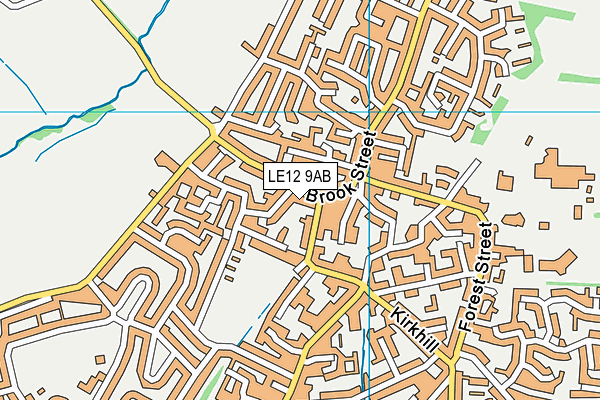LE12 9AB map - OS VectorMap District (Ordnance Survey)
