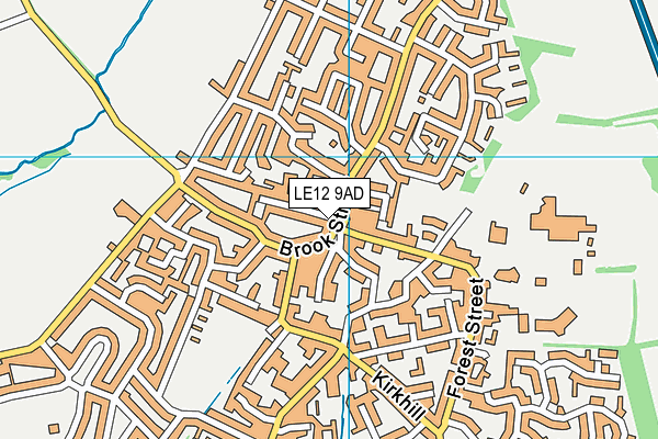 LE12 9AD map - OS VectorMap District (Ordnance Survey)