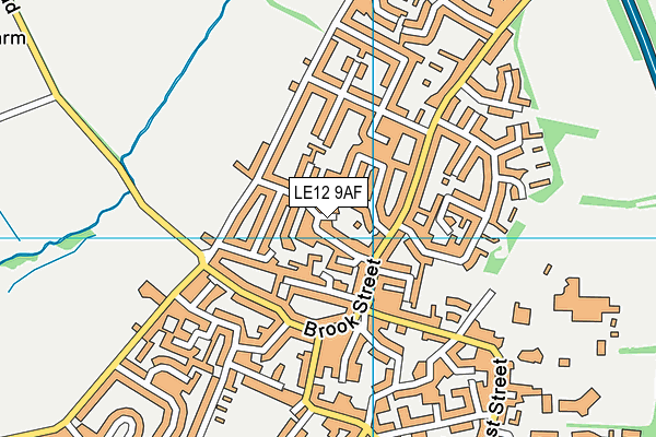 LE12 9AF map - OS VectorMap District (Ordnance Survey)