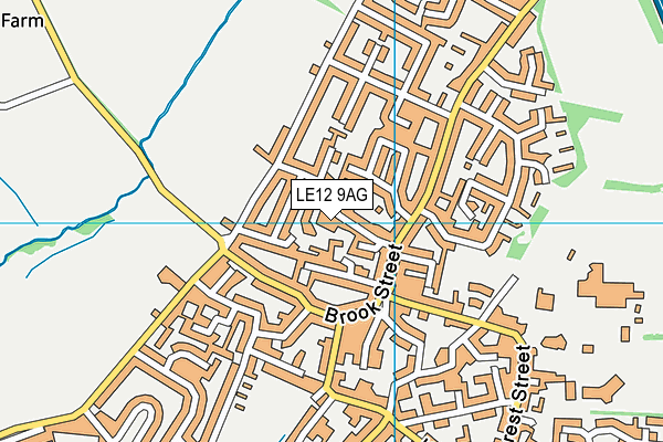 LE12 9AG map - OS VectorMap District (Ordnance Survey)