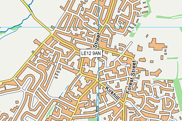 LE12 9AN map - OS VectorMap District (Ordnance Survey)