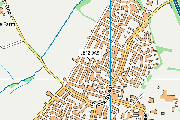 LE12 9AS map - OS VectorMap District (Ordnance Survey)