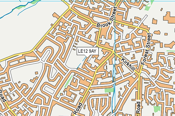 LE12 9AY map - OS VectorMap District (Ordnance Survey)