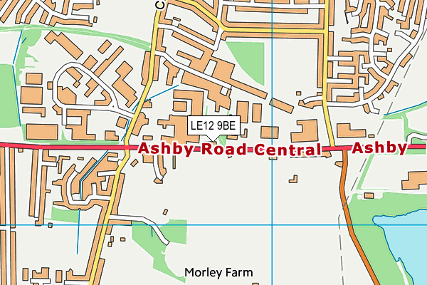 LE12 9BE map - OS VectorMap District (Ordnance Survey)