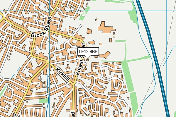 LE12 9BF map - OS VectorMap District (Ordnance Survey)
