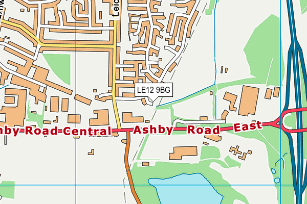 LE12 9BG map - OS VectorMap District (Ordnance Survey)