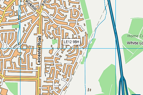 LE12 9BH map - OS VectorMap District (Ordnance Survey)