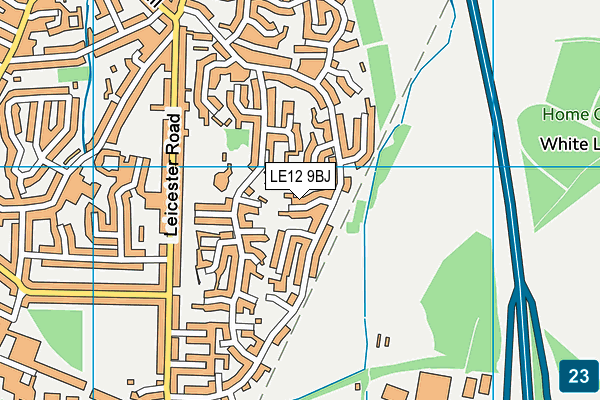 LE12 9BJ map - OS VectorMap District (Ordnance Survey)