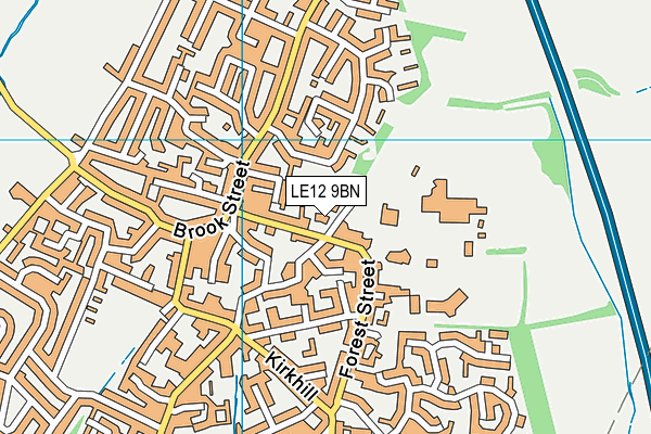 The Dovecote Stadium map (LE12 9BN) - OS VectorMap District (Ordnance Survey)