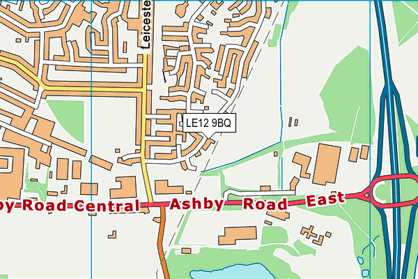 LE12 9BQ map - OS VectorMap District (Ordnance Survey)
