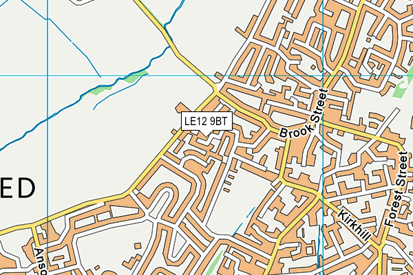 LE12 9BT map - OS VectorMap District (Ordnance Survey)