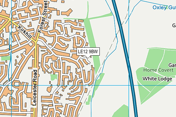 LE12 9BW map - OS VectorMap District (Ordnance Survey)