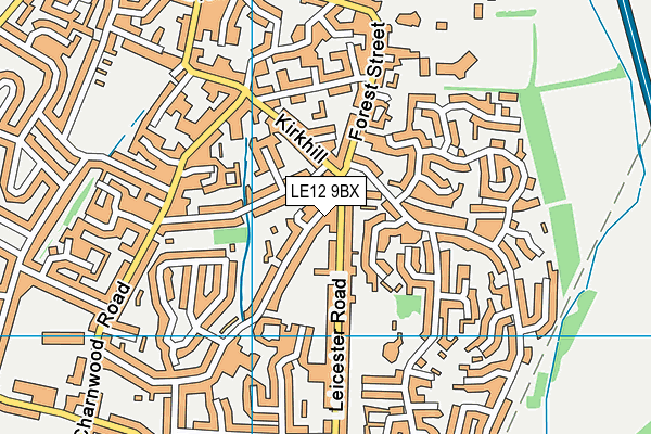 LE12 9BX map - OS VectorMap District (Ordnance Survey)
