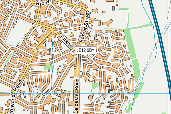 LE12 9BY map - OS VectorMap District (Ordnance Survey)