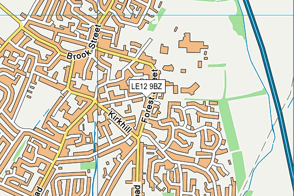 LE12 9BZ map - OS VectorMap District (Ordnance Survey)