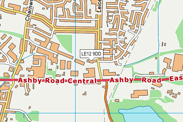 LE12 9DD map - OS VectorMap District (Ordnance Survey)