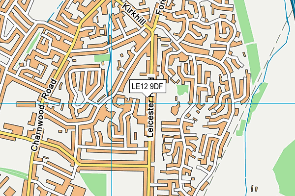 LE12 9DF map - OS VectorMap District (Ordnance Survey)