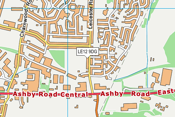 LE12 9DG map - OS VectorMap District (Ordnance Survey)