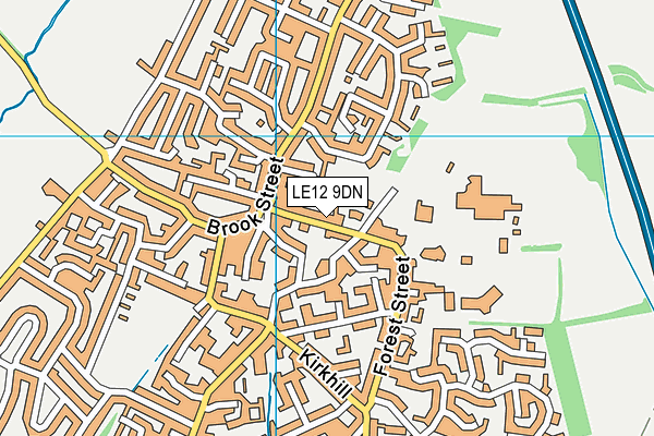 LE12 9DN map - OS VectorMap District (Ordnance Survey)