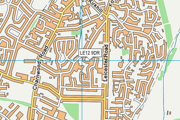 LE12 9DR map - OS VectorMap District (Ordnance Survey)