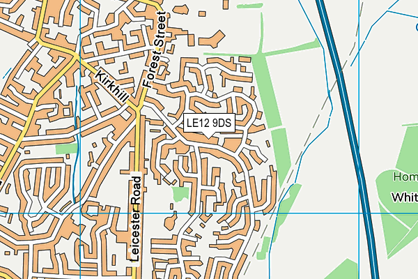 LE12 9DS map - OS VectorMap District (Ordnance Survey)