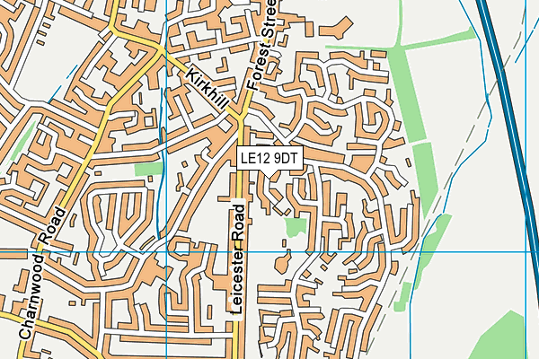 LE12 9DT map - OS VectorMap District (Ordnance Survey)