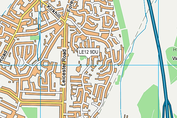 LE12 9DU map - OS VectorMap District (Ordnance Survey)
