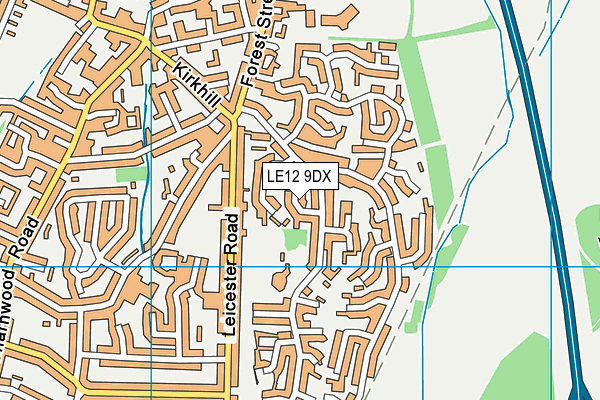 LE12 9DX map - OS VectorMap District (Ordnance Survey)