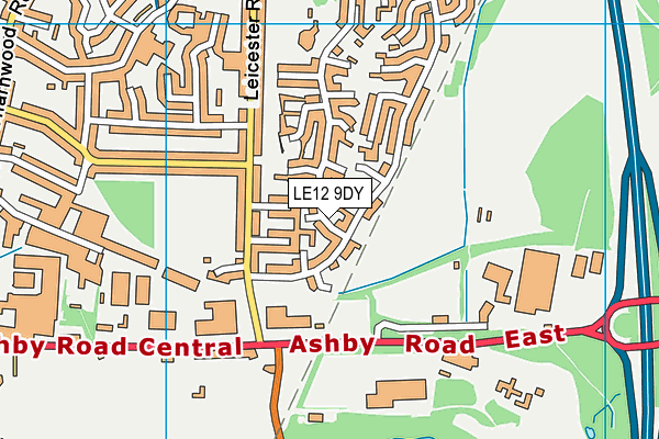 LE12 9DY map - OS VectorMap District (Ordnance Survey)