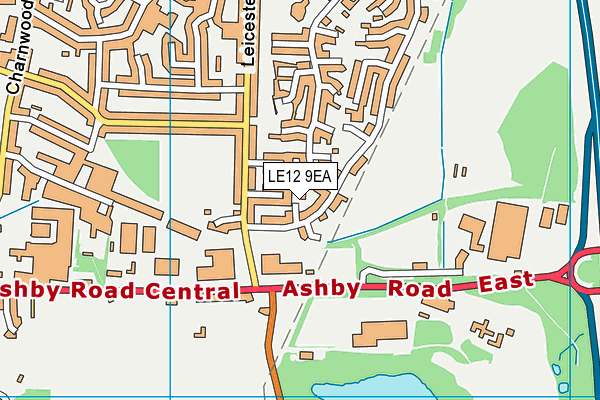 LE12 9EA map - OS VectorMap District (Ordnance Survey)