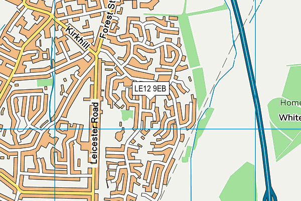 LE12 9EB map - OS VectorMap District (Ordnance Survey)